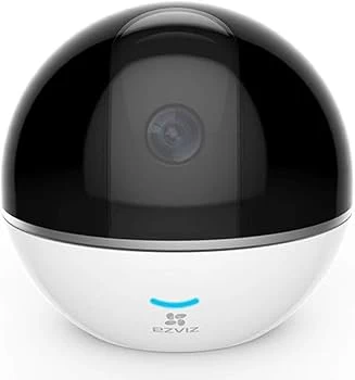 C6TC كاميرا مراقبة ذكية للمنزل ايزيفيز سي 6 تي سي، 1080p WiFi كاميرا مراقبة مع تتبع الحركة، دوران 360 درجة المحادثة ثنائية الاتجاه، رؤية ليلية ابيض و اسود